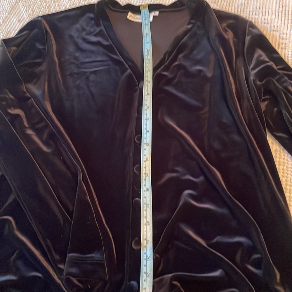 Black velveteen Francine B size medium evening lightweight jacket - Picture 5 of 8